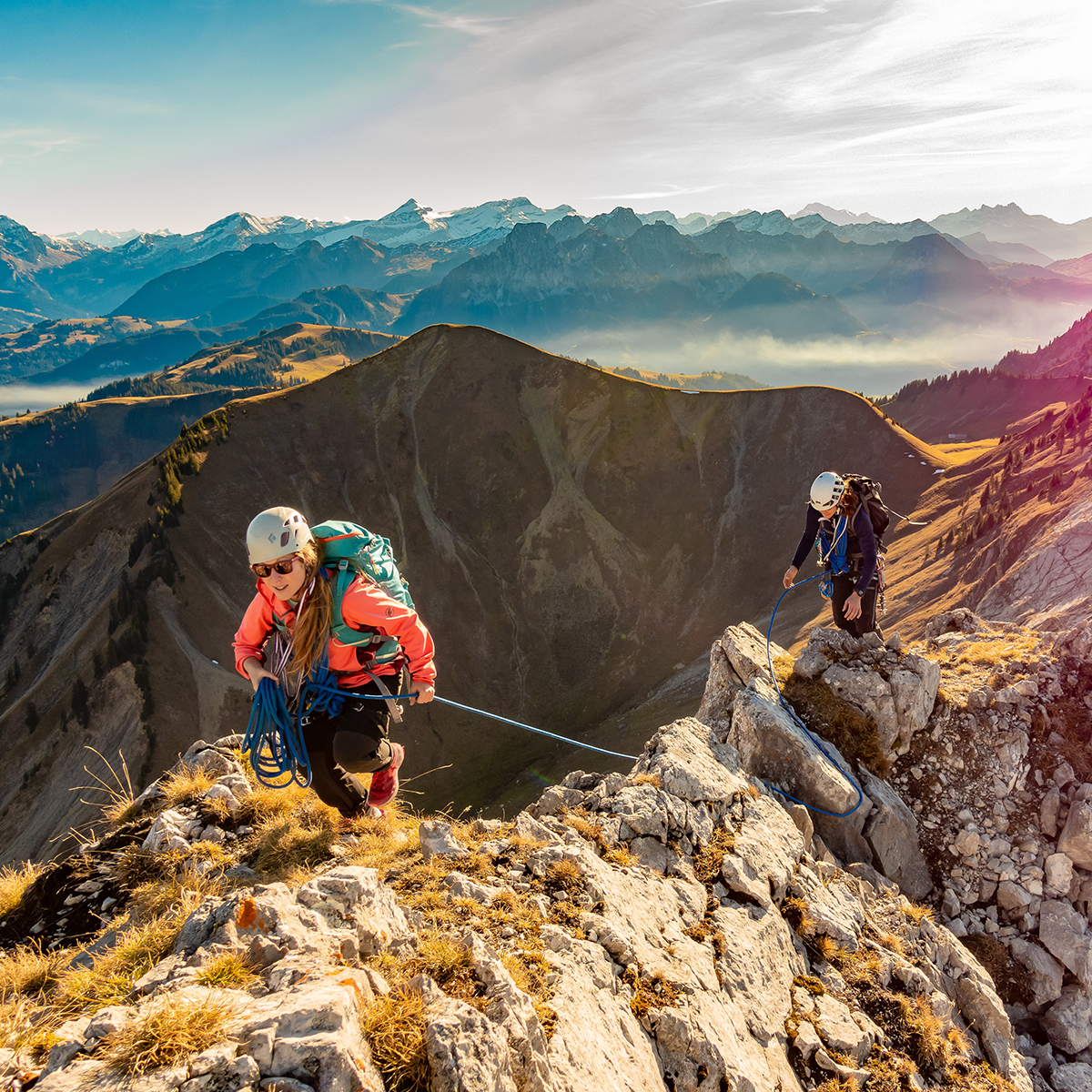 Picture of two persons mountain climbing